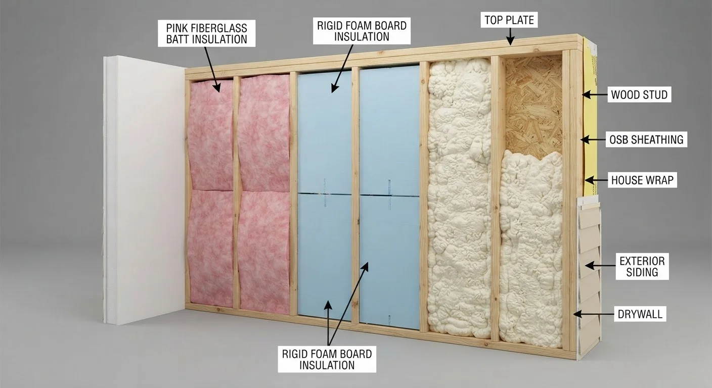 Insulation Types Compared: Batting, Rigid Foam, and Spray Foam