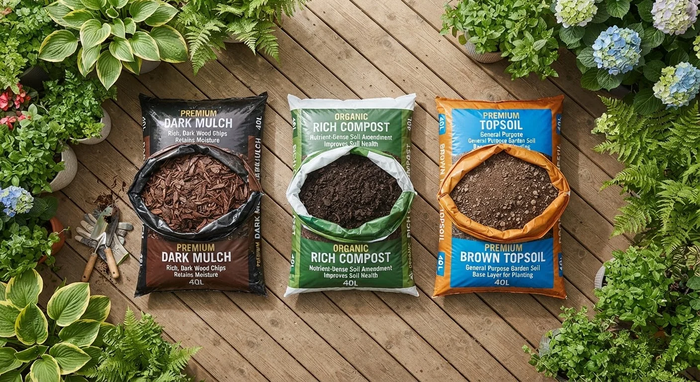 Mulch, Compost, and Topsoil: What Each One Actually Does