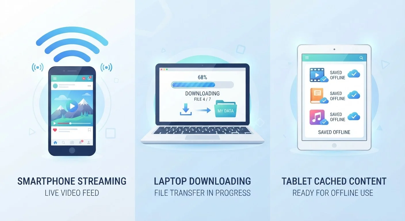 Streaming, Downloading, and Caching: Three Ways Your Devices Deliver Video